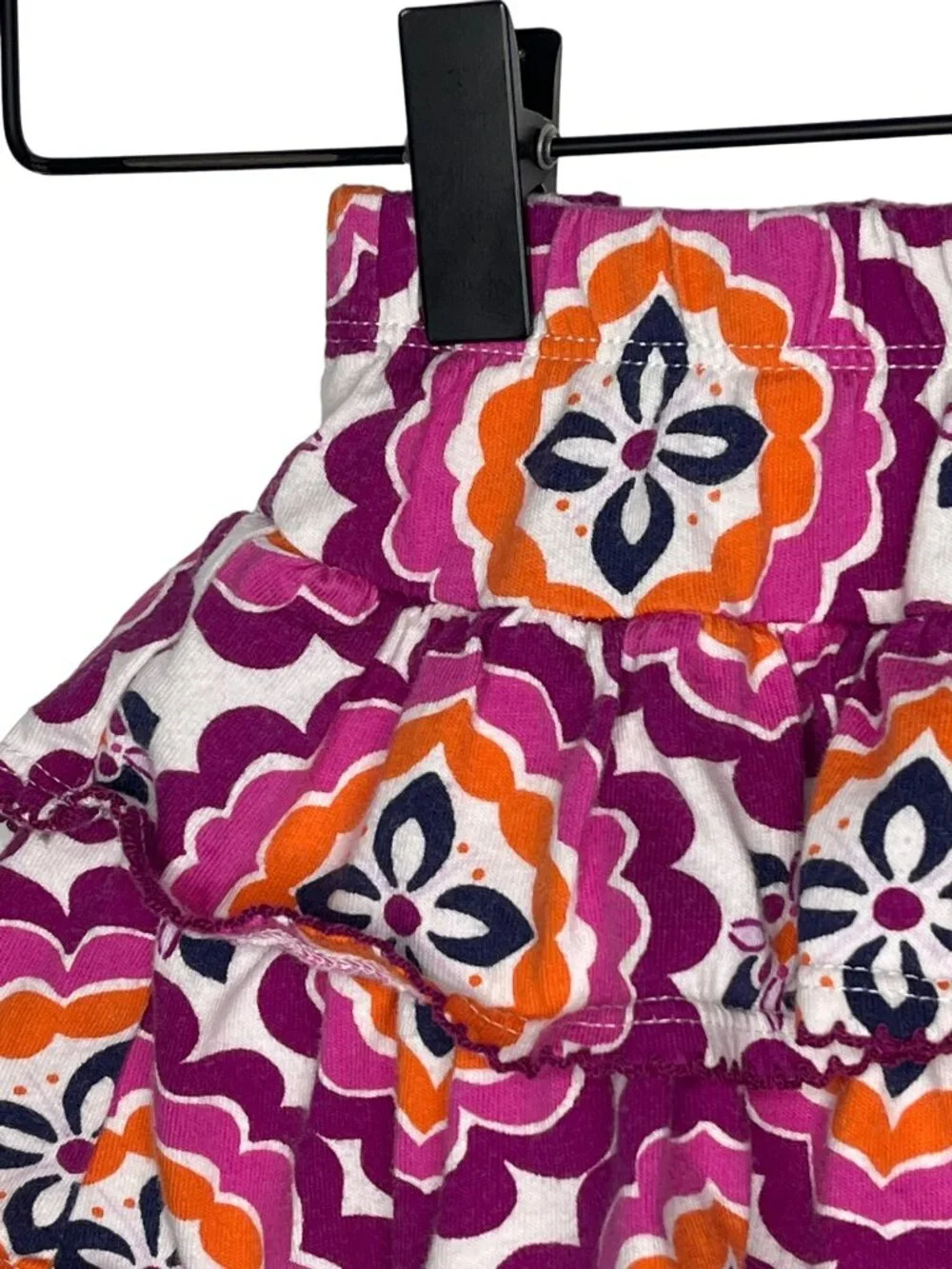 Gymboree Girls 12-18 Months Tiered Ruffle Skirt Purple Pink Boho Floral